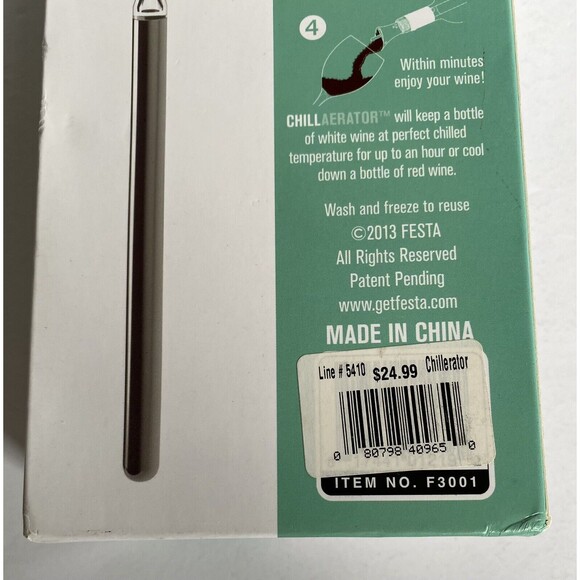 Chillaerator The Wine Chiller That Aerates As You Pour For Red Or White Wines - Picture 4 of 4